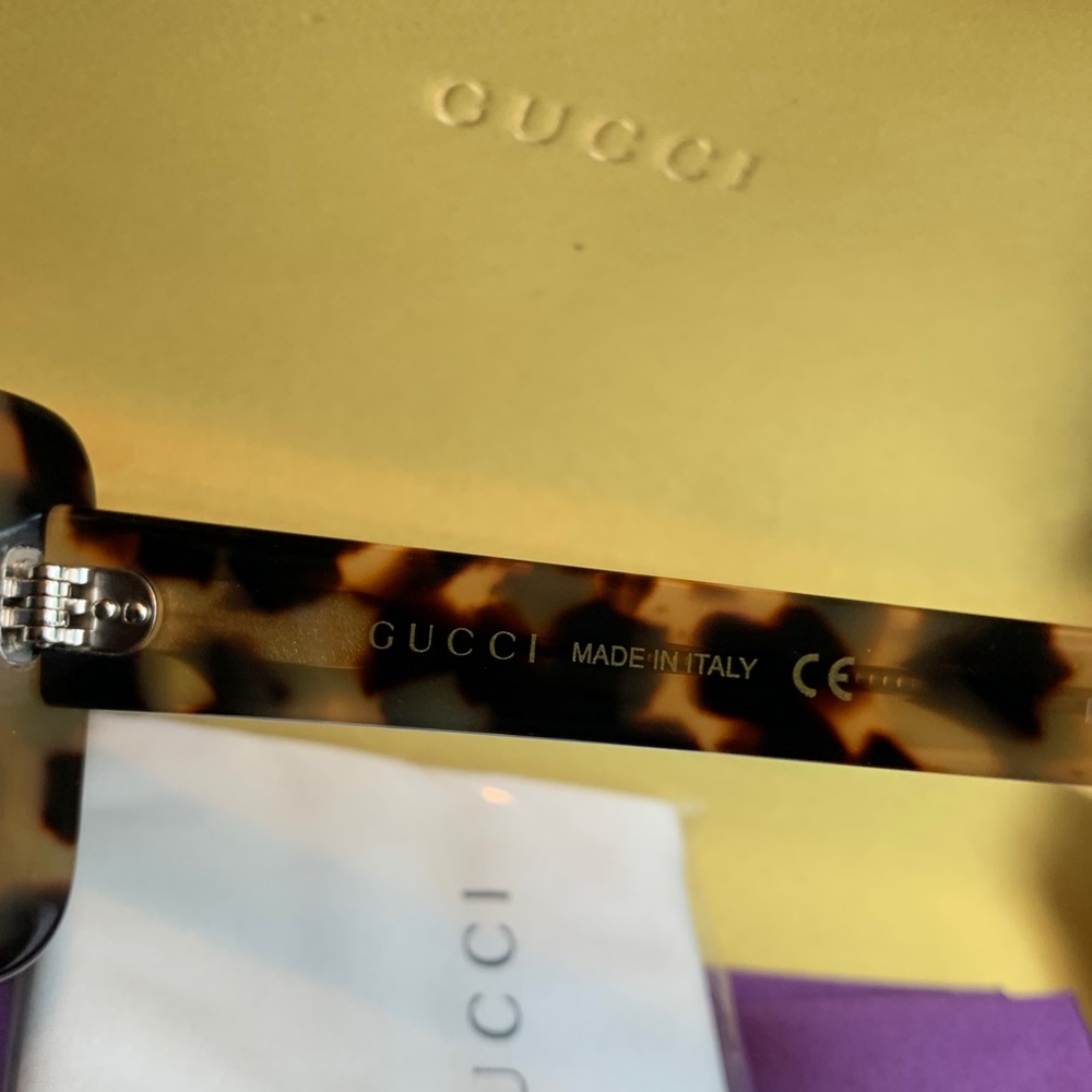 Authentic GUCCI 48mm Rectangular Tortoise Acetate sunglasses - Picture 13 of 14